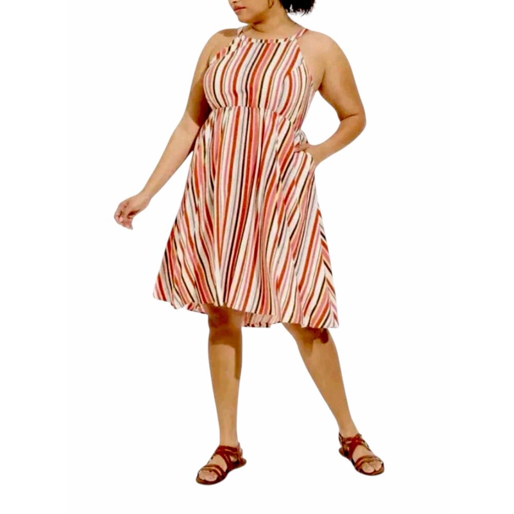 Torrid High Low Midi Dress Size 3X Sleeveless Flowy Multicolor Stripe Sundress - Picture 12 of 12